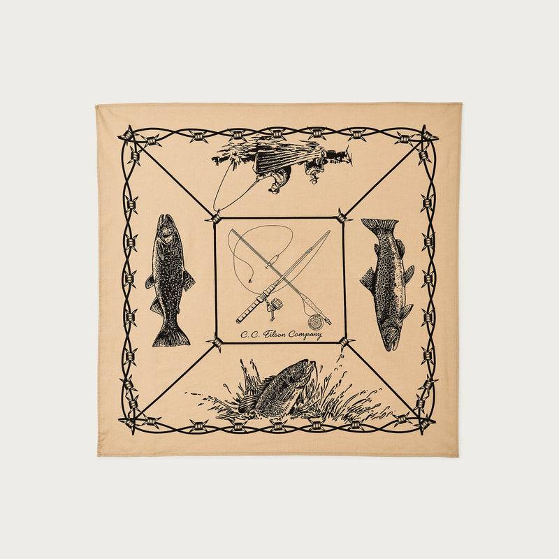Trout bandana by Filson | Tan / barbwire fishi (Beige)