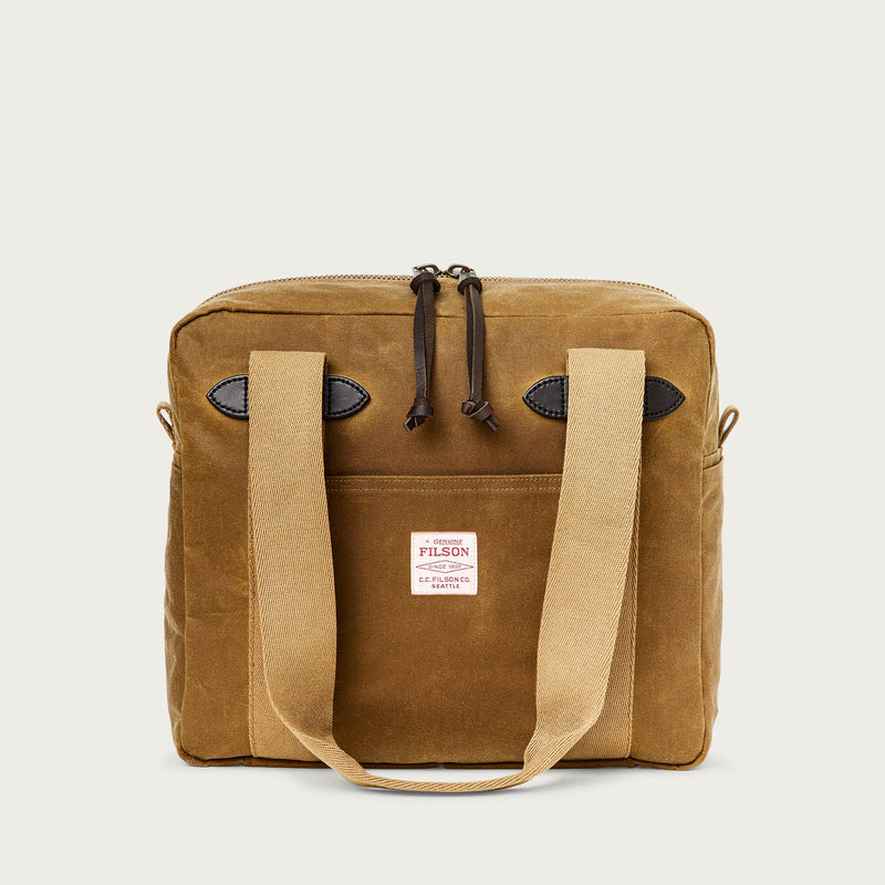 Tin cloth zipper tote bag di Filson | Dark tan (Brown)