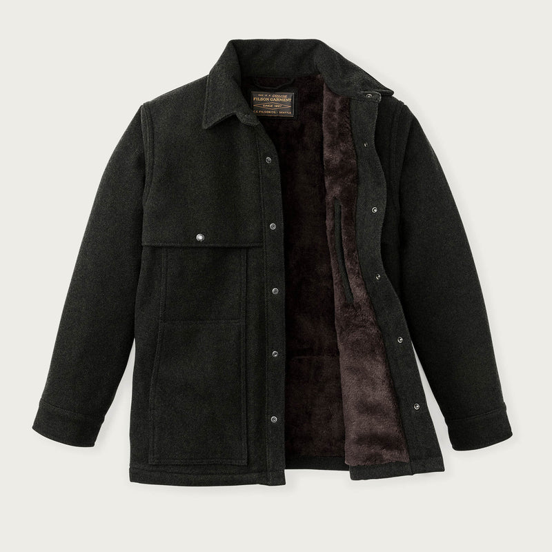 Lined mackinaw wool cape coat by Filson | Peat black (Grey)