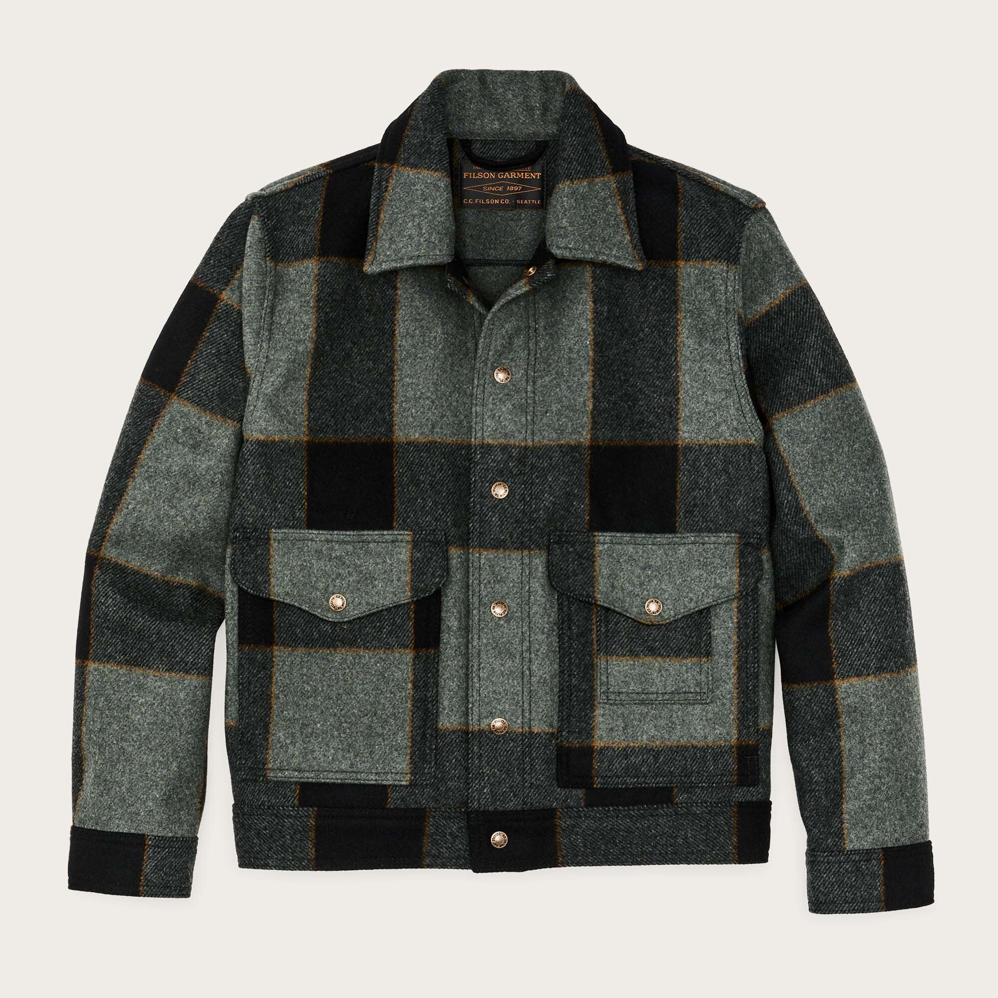 FILSON MACKINAW WOOLVEST MADE IN USA美品 Mackinaw wool work jacket by Filson | Graystone / black pl (Grey)