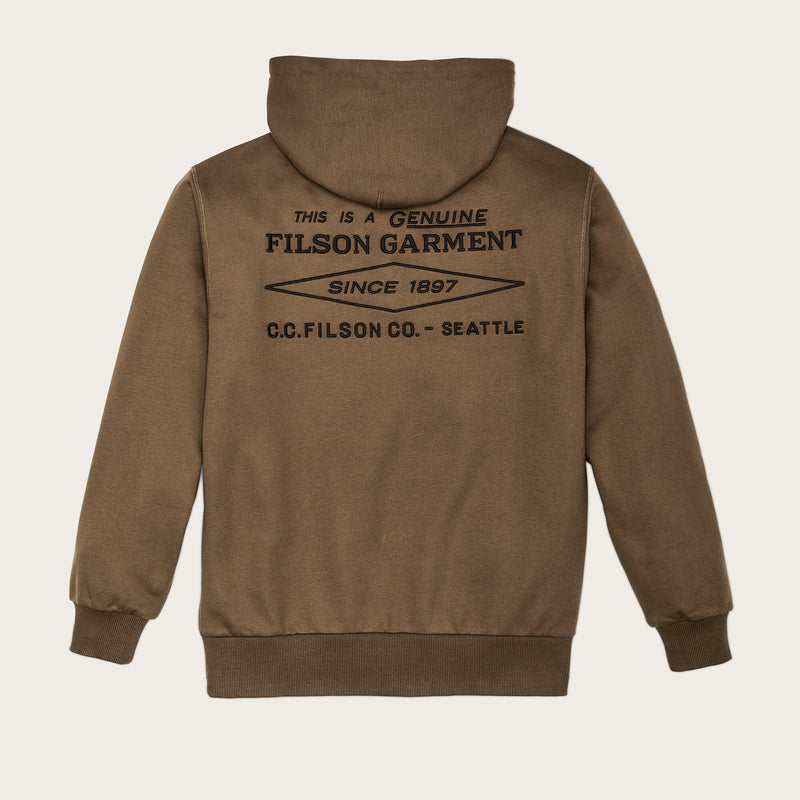 Prospector embroidered hoodie par Filson | Dark tan diamon (Brown)