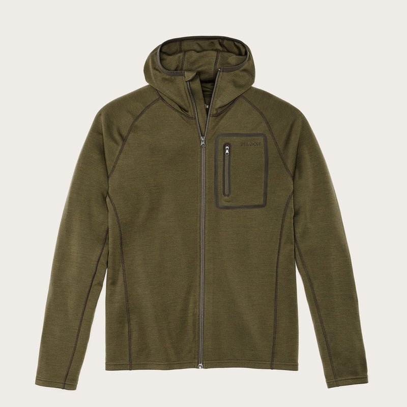 400g merino wool hoodie by Filson | Dark olive (Green)