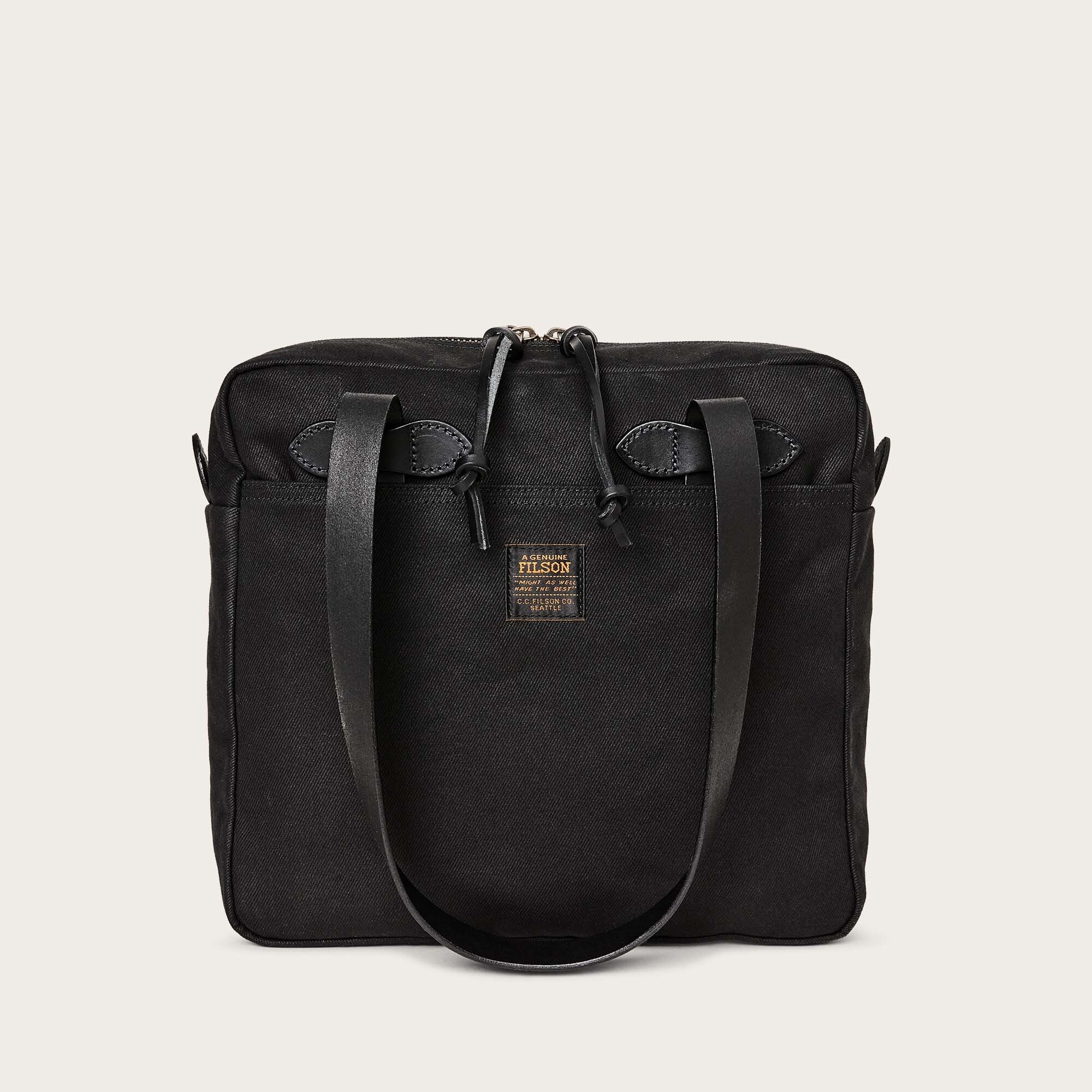 Rugged twill small zipper tote bag by Filson | Black (Black)