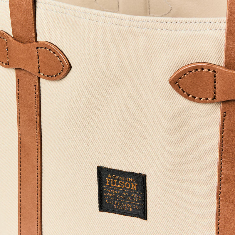 Rugged twill large open tote bag di Filson | Feather grey (White)