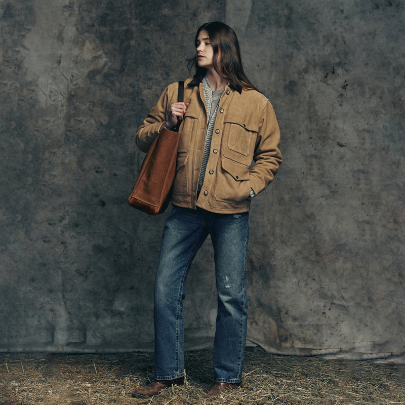 Suede open tote bag by Filson | Saddle brown (Brown)
