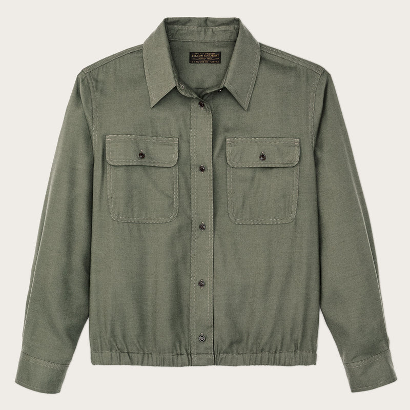 Women’s gathered hem shirt by Filson | Olive (Green)