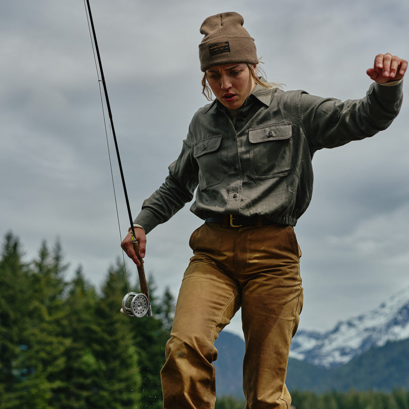 Women’s gathered hem shirt by Filson | Olive (Green)