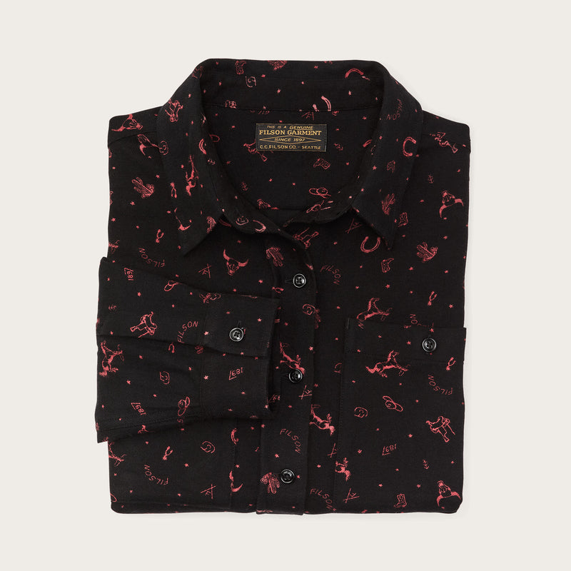 Chemise femme rangeland en flanelle par Filson | Black / red western (Black)