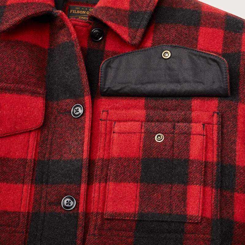 Women's mackinaw wool cruiser jacket par Filson | Redblack plaid (Red)