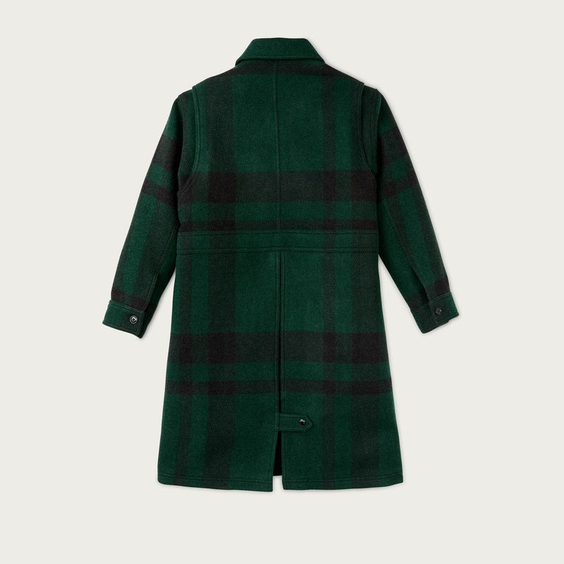 Women's wool long cruiser coat par Filson | Otter green b (Green)
