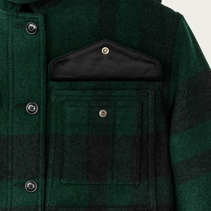 Women's wool long cruiser coat par Filson | Otter green b (Green)