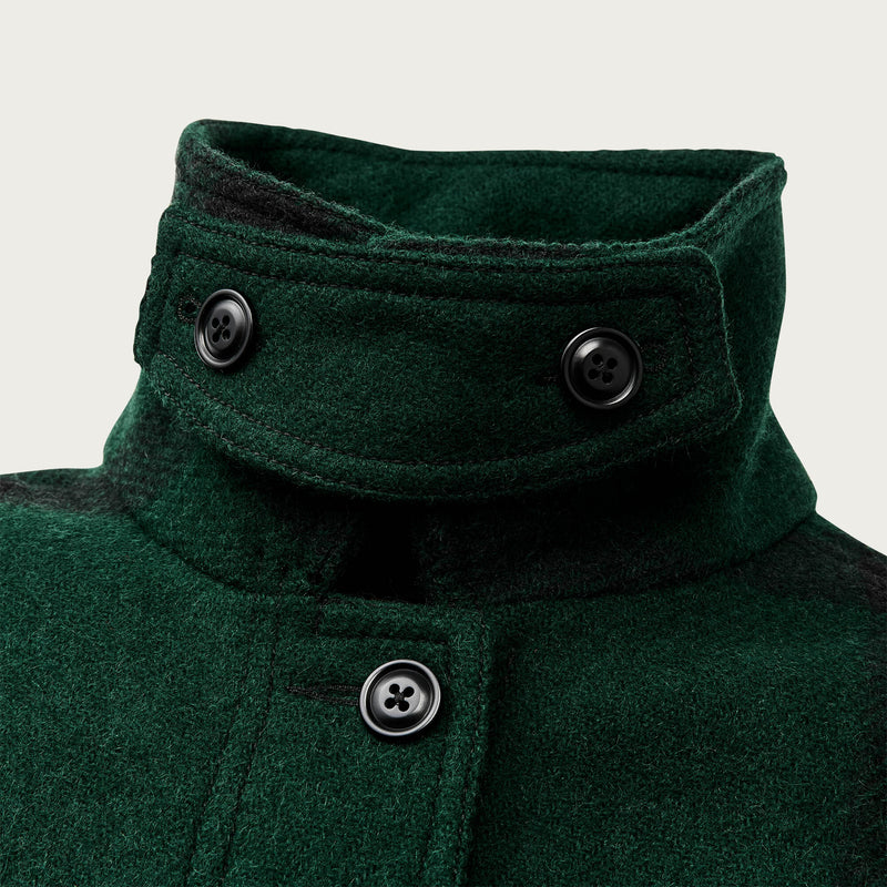 Women's wool long cruiser coat par Filson | Otter green b (Green)