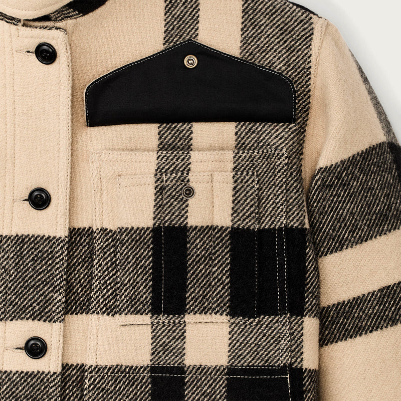 Women's wool long cruiser coat par Filson | Natural black (Beige)