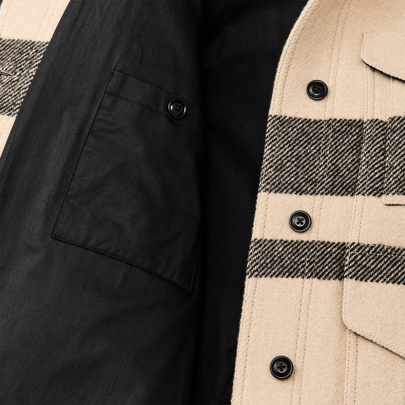 Women's wool long cruiser coat par Filson | Natural black (Beige)