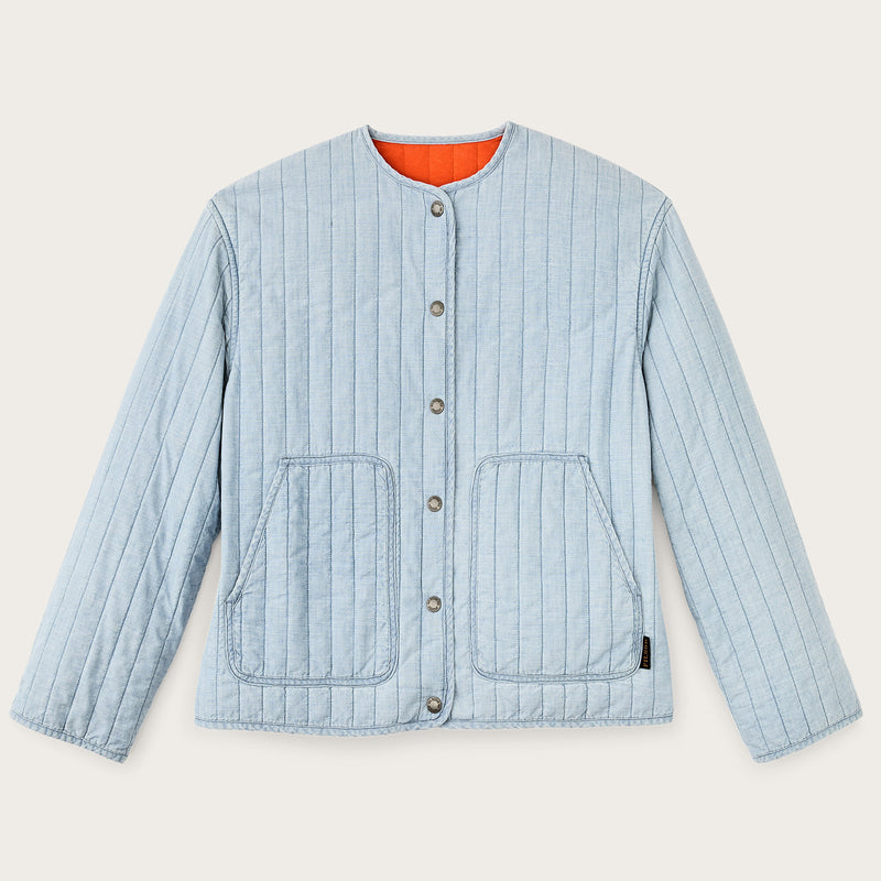 Women’s chambray quilted jacket by Filson | Light indigo chambra (Blue)