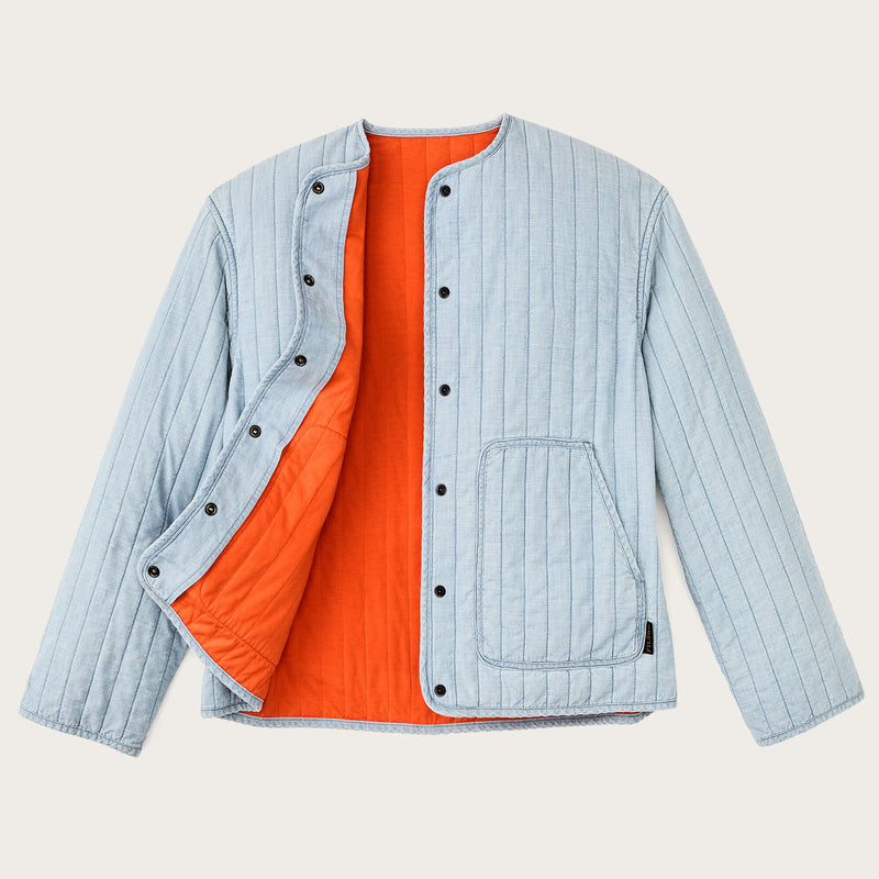 Women’s chambray quilted jacket by Filson | Light indigo chambra (Blue)