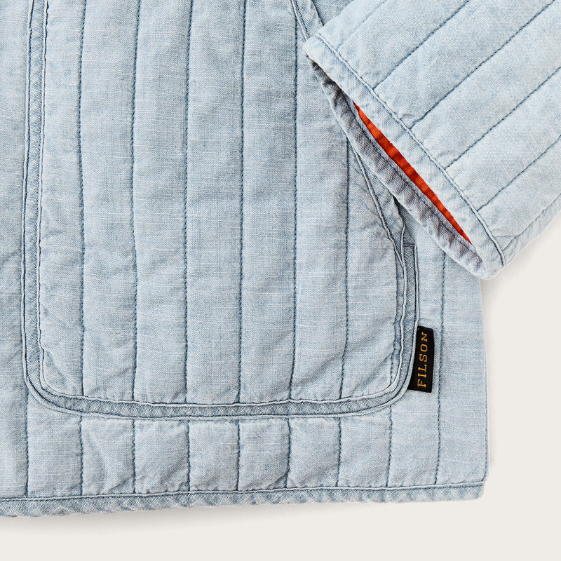 Women’s chambray quilted jacket by Filson | Light indigo chambra (Blue)
