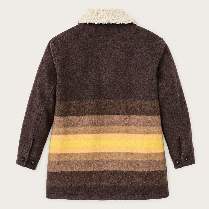 Manteau kodiak femme à col châle par Filson | Brown / yellow strip (Brown)