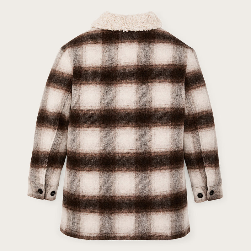 Manteau kodiak femme à col châle par Filson | Cream / brown shadow (Beige)
