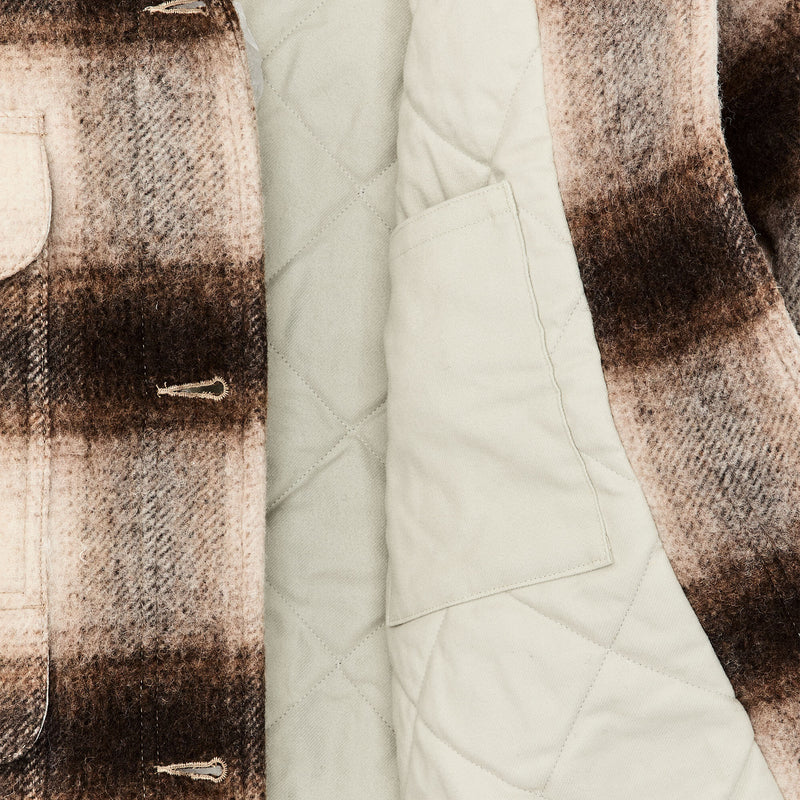 Manteau kodiak femme à col châle par Filson | Cream / brown shadow (Beige)