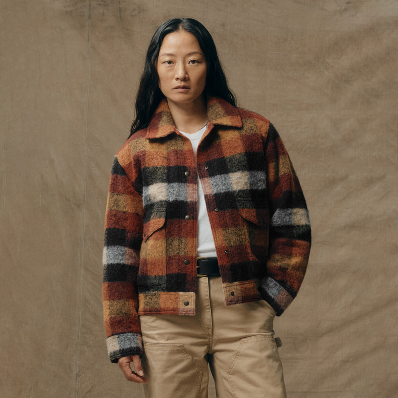Women’s blanket wool jacket par Filson | Red / orange / black (Multicolor)