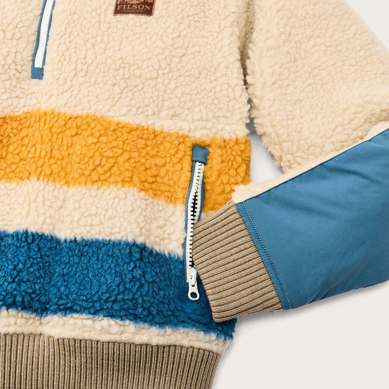 Pile fleece popover für damen von Filson | Yellow / blue blanke (Beige)