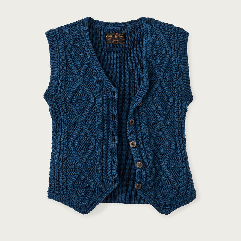 Women's jacquard cotton vest di Filson | Deep blue (Blue)