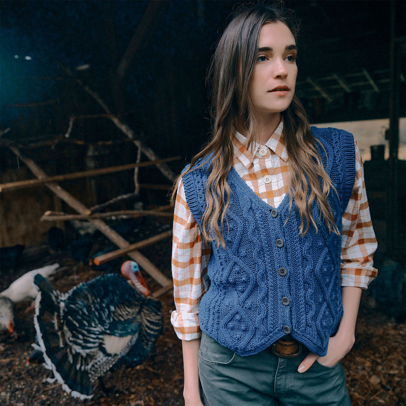 Women's jacquard cotton vest di Filson | Deep blue (Blue)