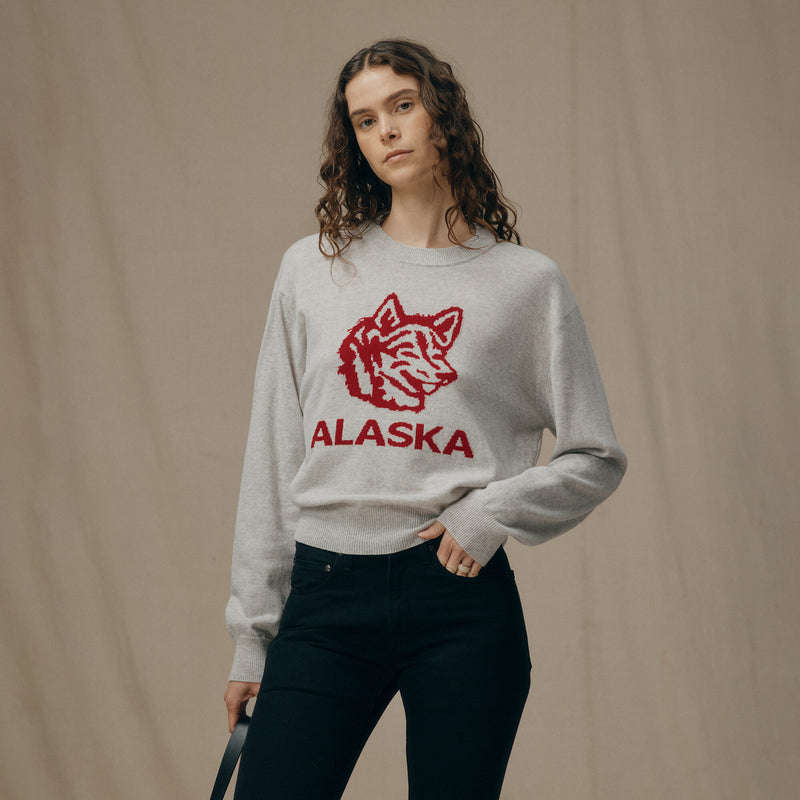 Women’s graphic wool sweater by Filson | Heather gray (Gray)