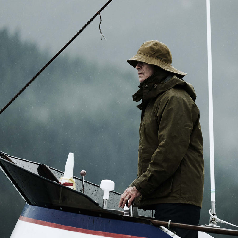 Tin cloth sou'wester hat by Filson | Dark tan (Beige)