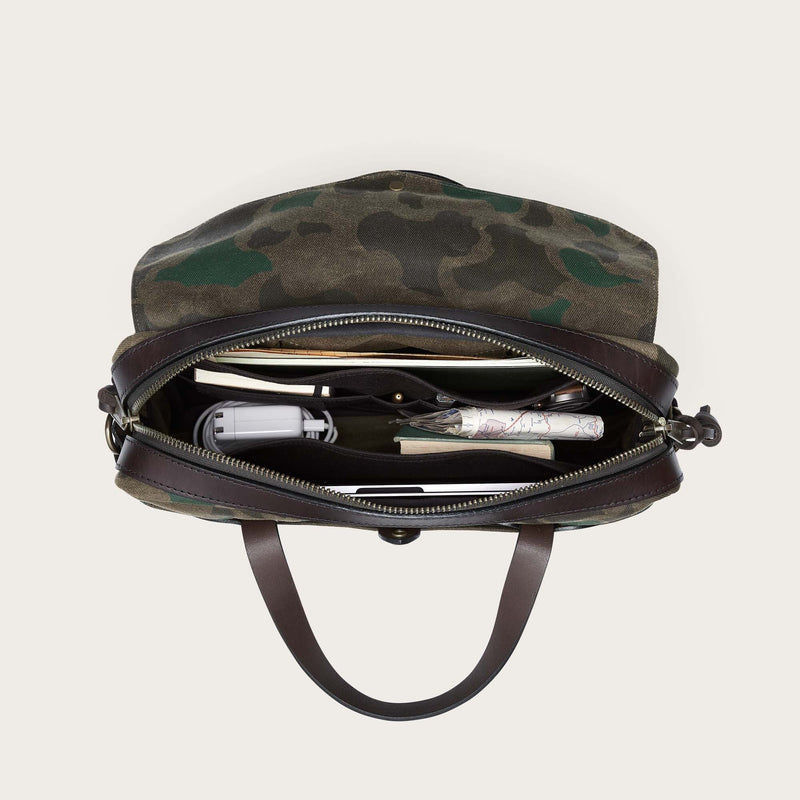Waxed rugged twill original briefcase par Filson | Dark wax shrub camo (Grey)