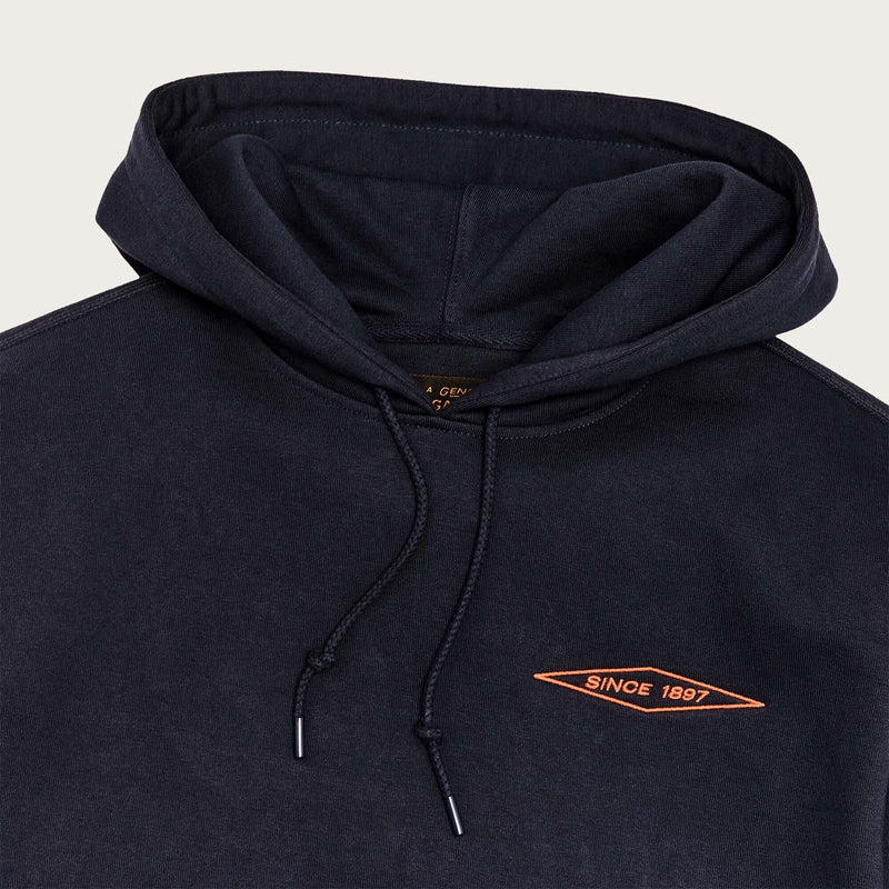 Prospector embroidered hoodie par Filson | Navy / blaze diamond (Blue)