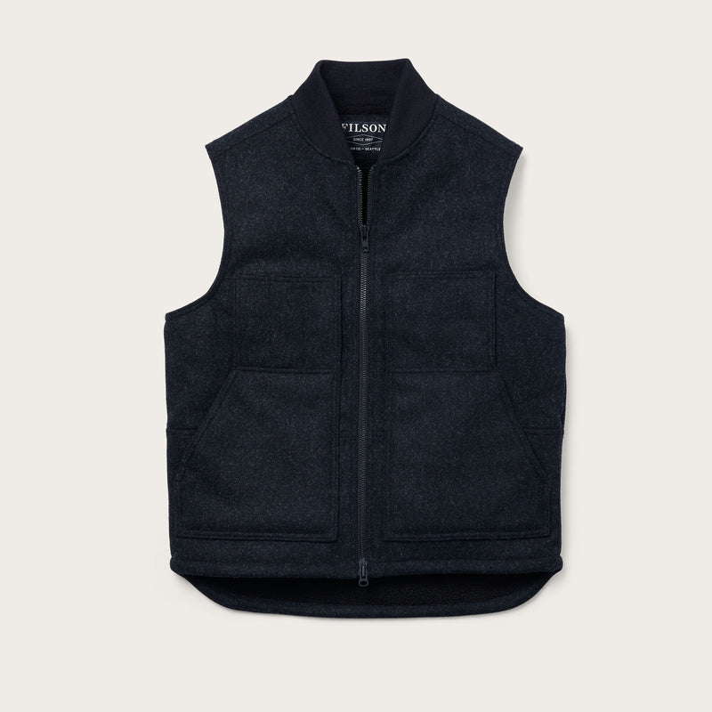 Lined mackinaw wool work vest by Filson | Charcoal (Grey)