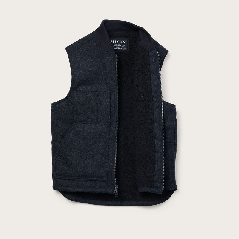 Lined mackinaw wool work vest by Filson | Charcoal (Grey)
