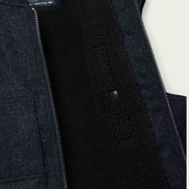 Lined mackinaw wool work vest by Filson | Charcoal (Grey)