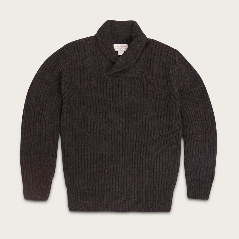 Bristol shawl neck sweater par Filson | Dark brown heather (Brown)