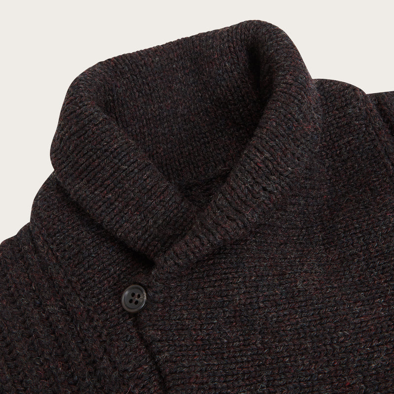 Bristol shawl neck sweater par Filson | Dark brown heather (Brown)