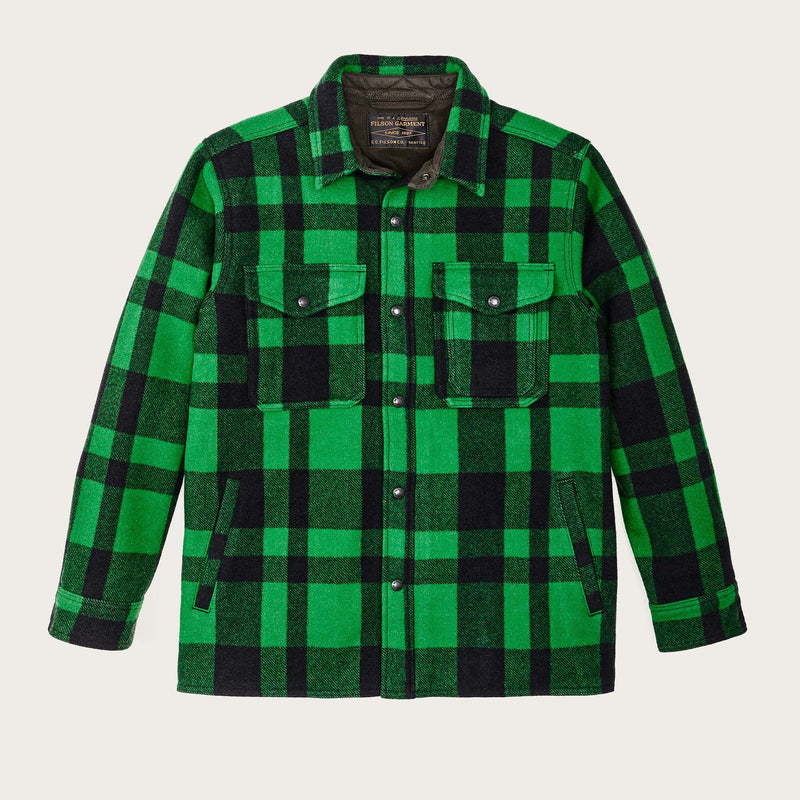 Lined mackinaw wool jac-shirt by Filson | Acid green / black h (Green)