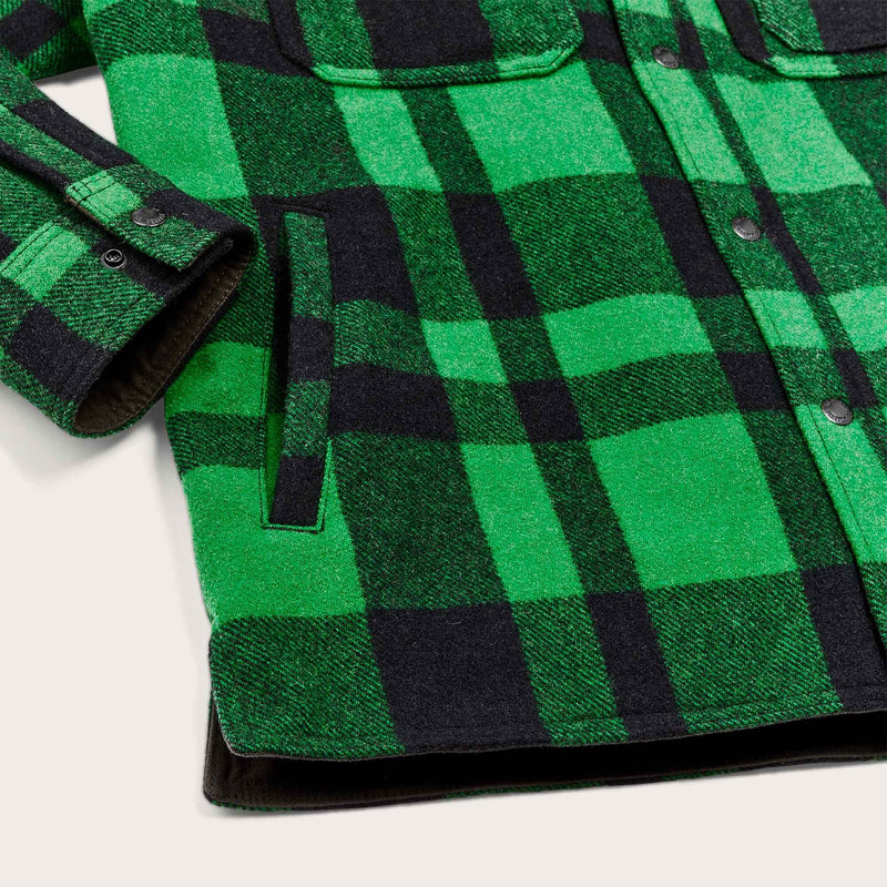 Lined mackinaw wool jac-shirt by Filson | Acid green / black h (Green)