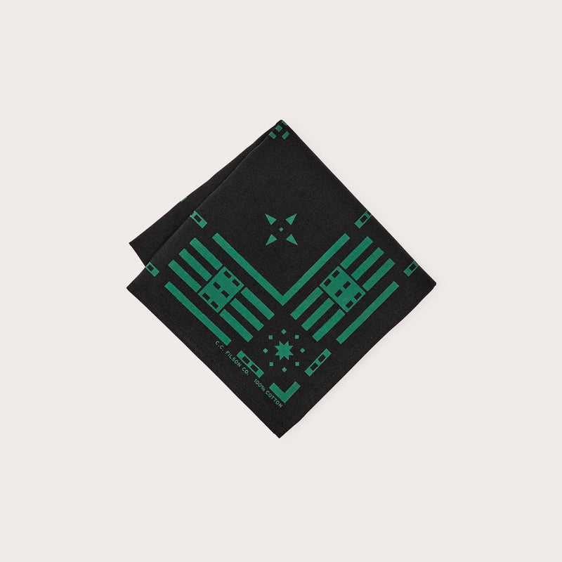 Navigator bandana by Filson | Black / teal stars (Black)