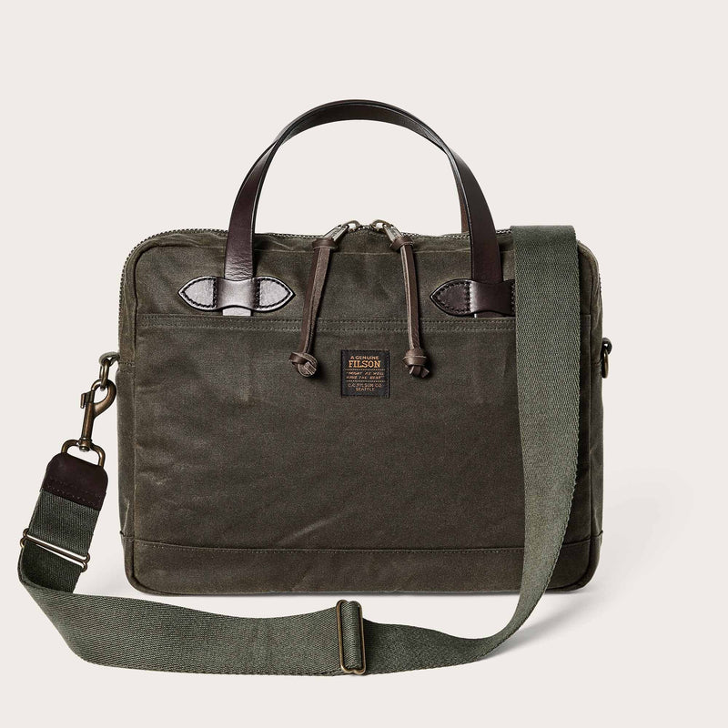 Tin cloth compact briefcase di Filson | Otter green (Green)