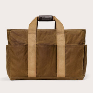 Tin cloth open supply tote by Filson | Dark tan (Beige)