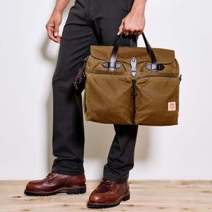 24 hour tin cloth briefcase by Filson | Dark tan (Beige)