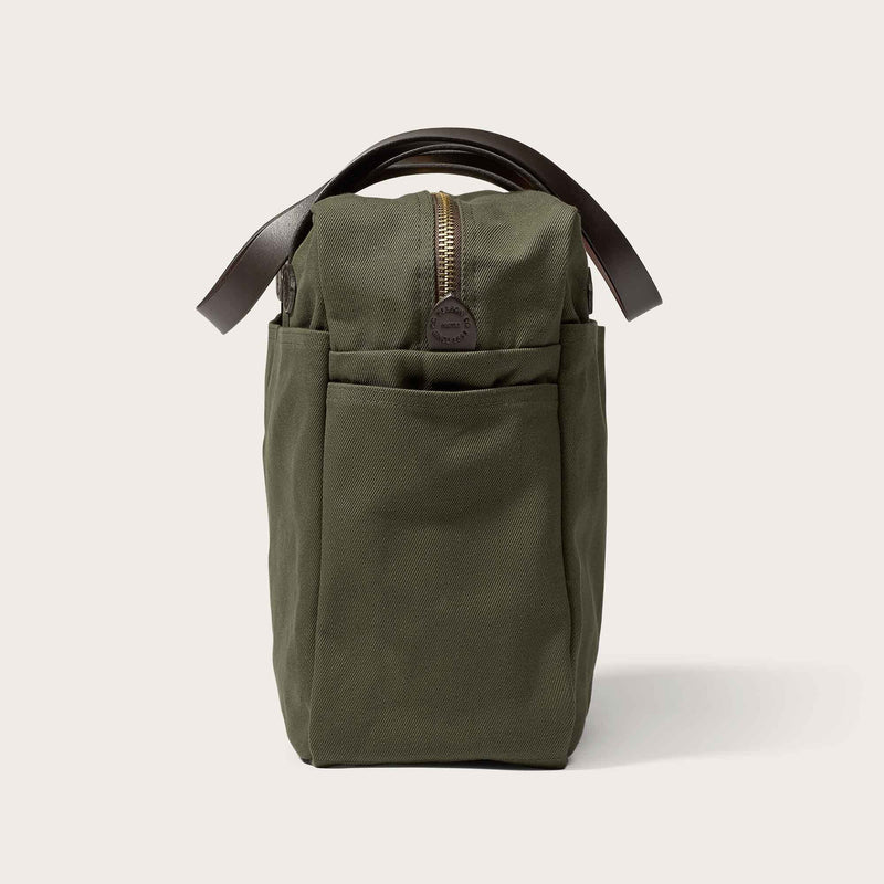 Rugged twill tote bag with zipper by Filson | Otter green (Green)