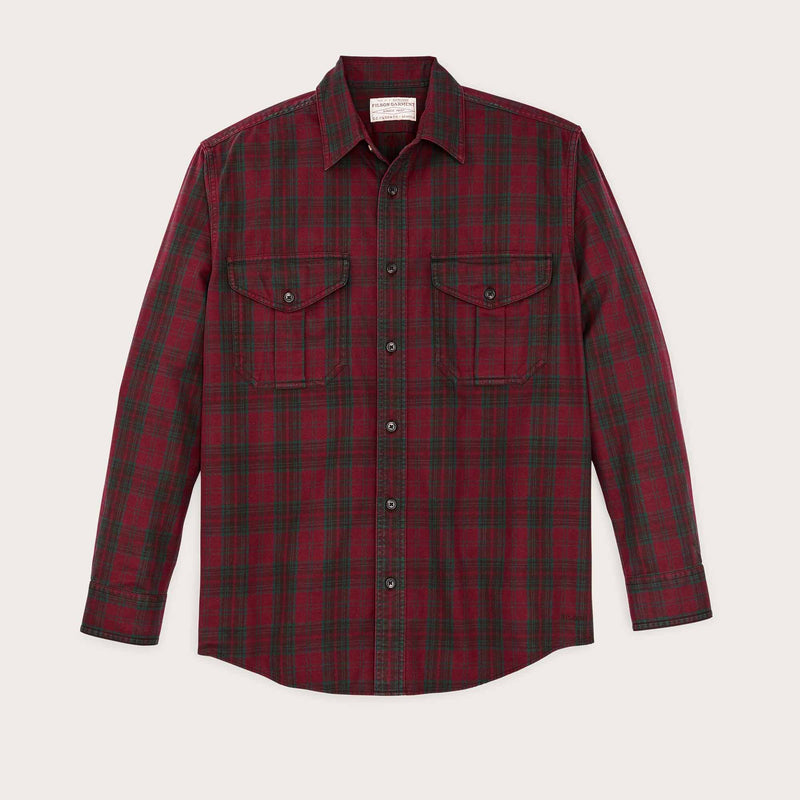 Lightweight alaskan guide shirt von Filson | Green red pla (Red)