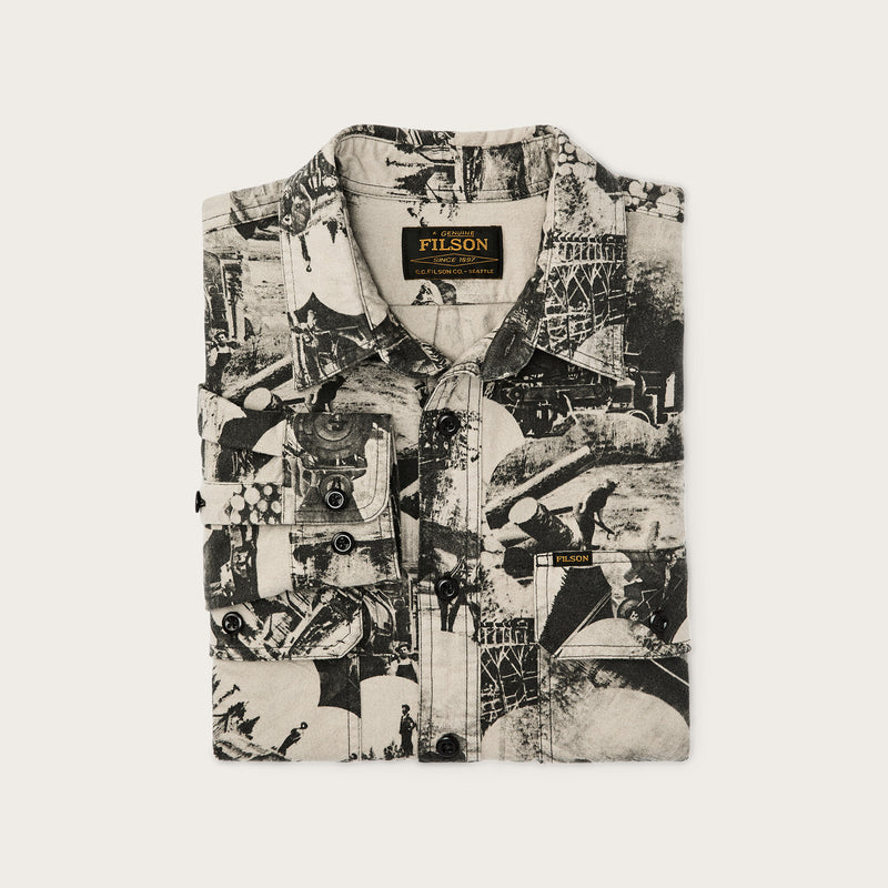 Field flannel shirt von Filson | Vintage khaki print (Beige)