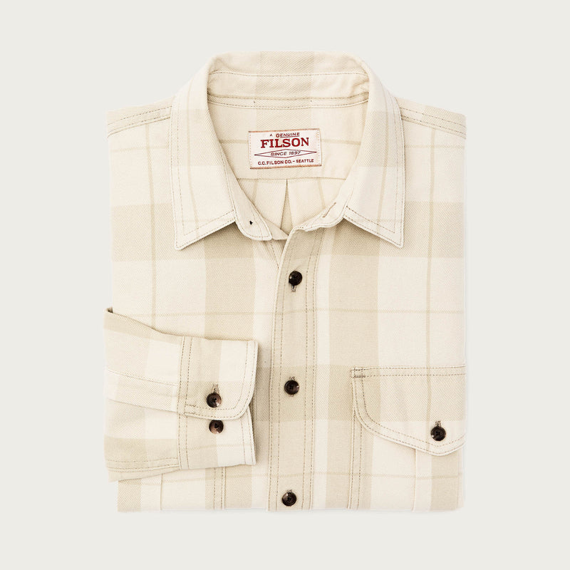 Vintage wash alaskan guide shirt by Filson | Sand / stone plaid (Beige)
