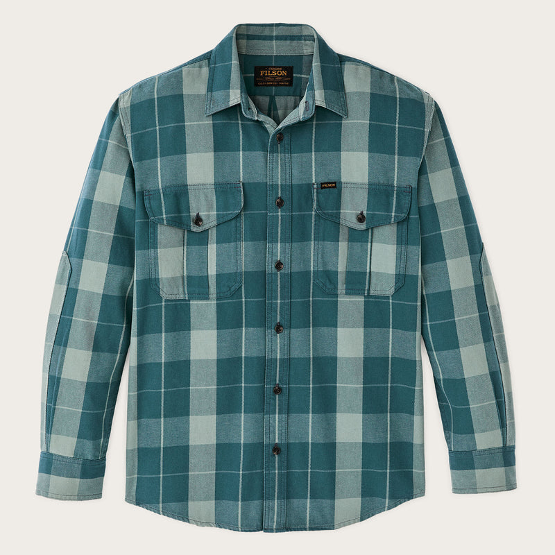Vintage wash alaskan guide shirt by Filson | Jasper / dark teal p (Blue)