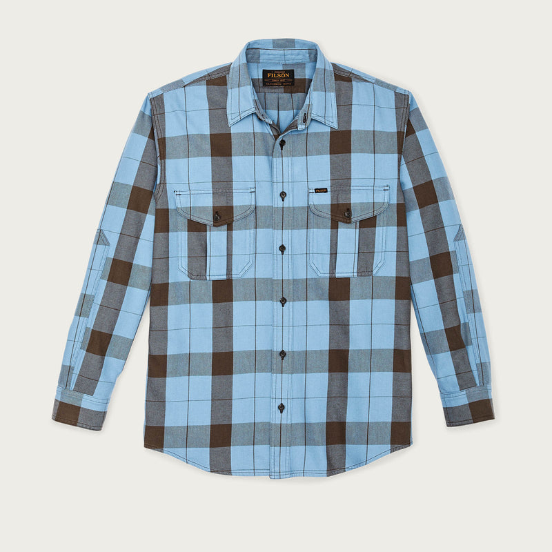 Vintage wash alaskan guide shirt by Filson | Blue / dark brown pl (Blue)