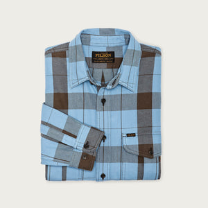 Vintage wash alaskan guide shirt by Filson | Blue / dark brown pl (Blue)